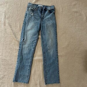 Daze Women's Blue Straight Leg Ankle Jeans